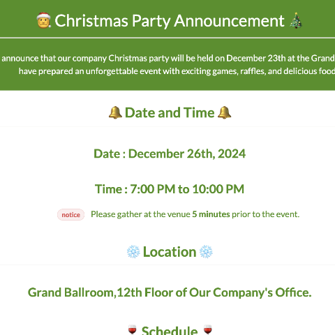 Internal notice